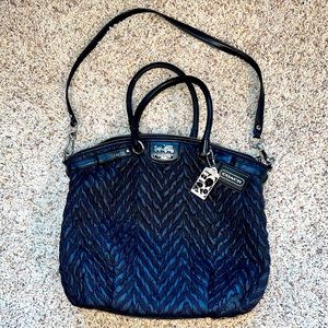 COACH Madison Quilted Chevron Nylon Handbag Purse